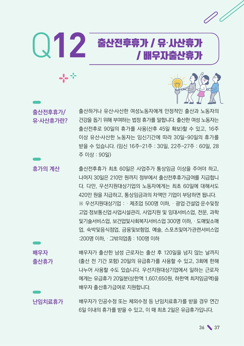 출산전후휴가 / 유·사산휴가 / 배우자출산휴가